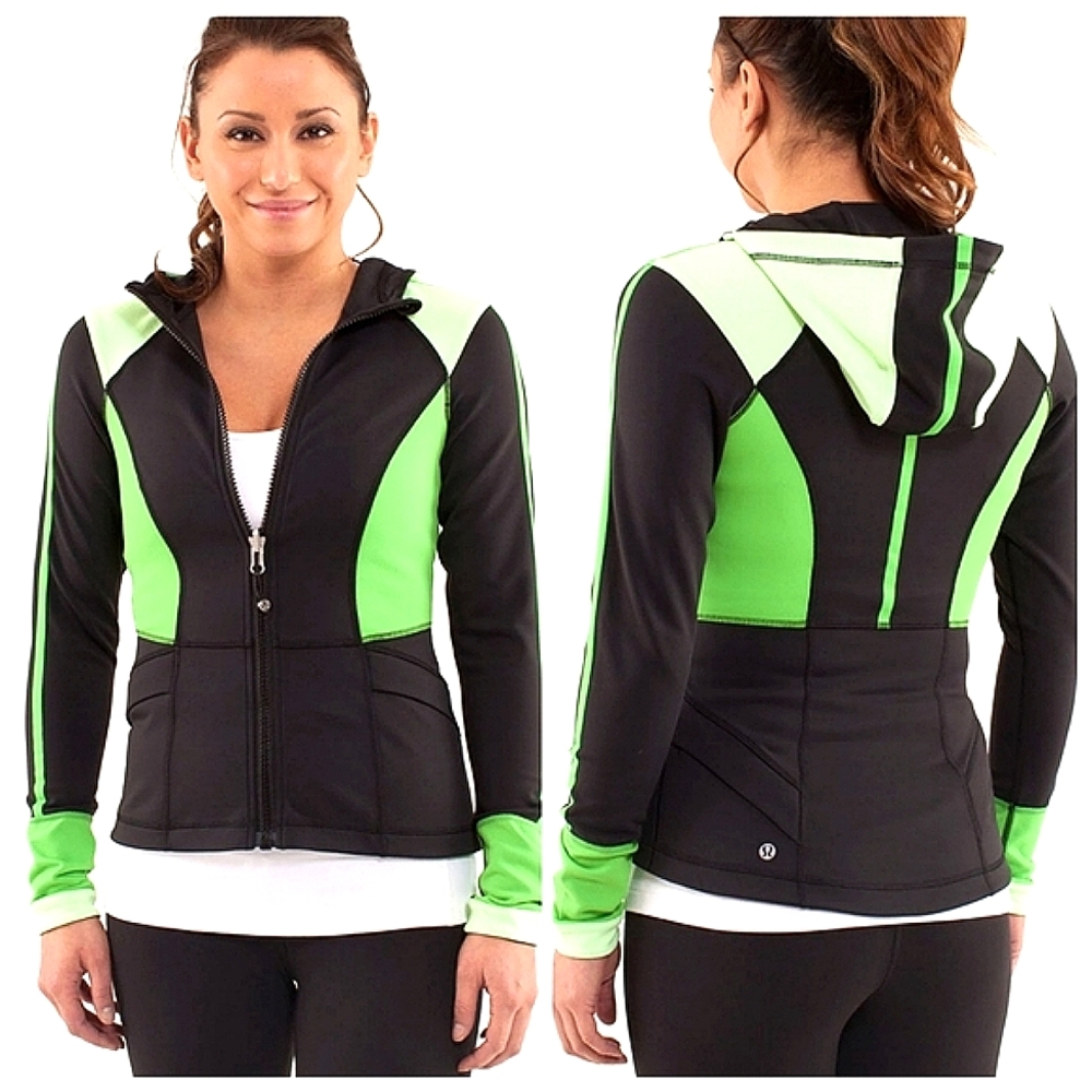 Lululemon Studio Surf Jacket Size 6 Black / Faded Zap / Frond